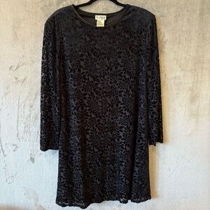 Velvet Dark Romantic Whimsigoth Emo Midi Dress Sz 16